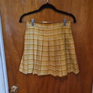 Yellow Plaid Juniors/ Women's Skirt